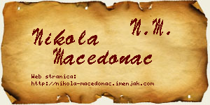 Nikola Macedonac vizit kartica